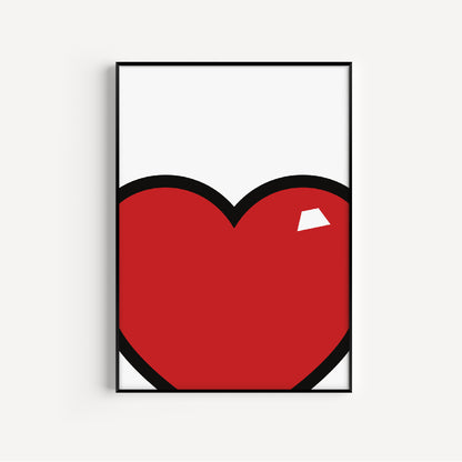 Juicy Heart Print, Giclée Art Print, Pop Art Inspired Wall Art, Unframed