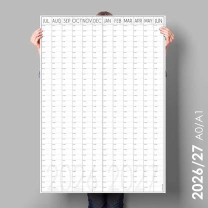Giant Mid-year Wall Planner 2026 to 2027 | A0 & A1
