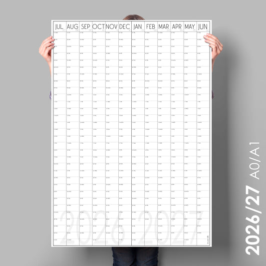 Giant Mid-year Wall Planner 2026 to 2027 | A0 & A1