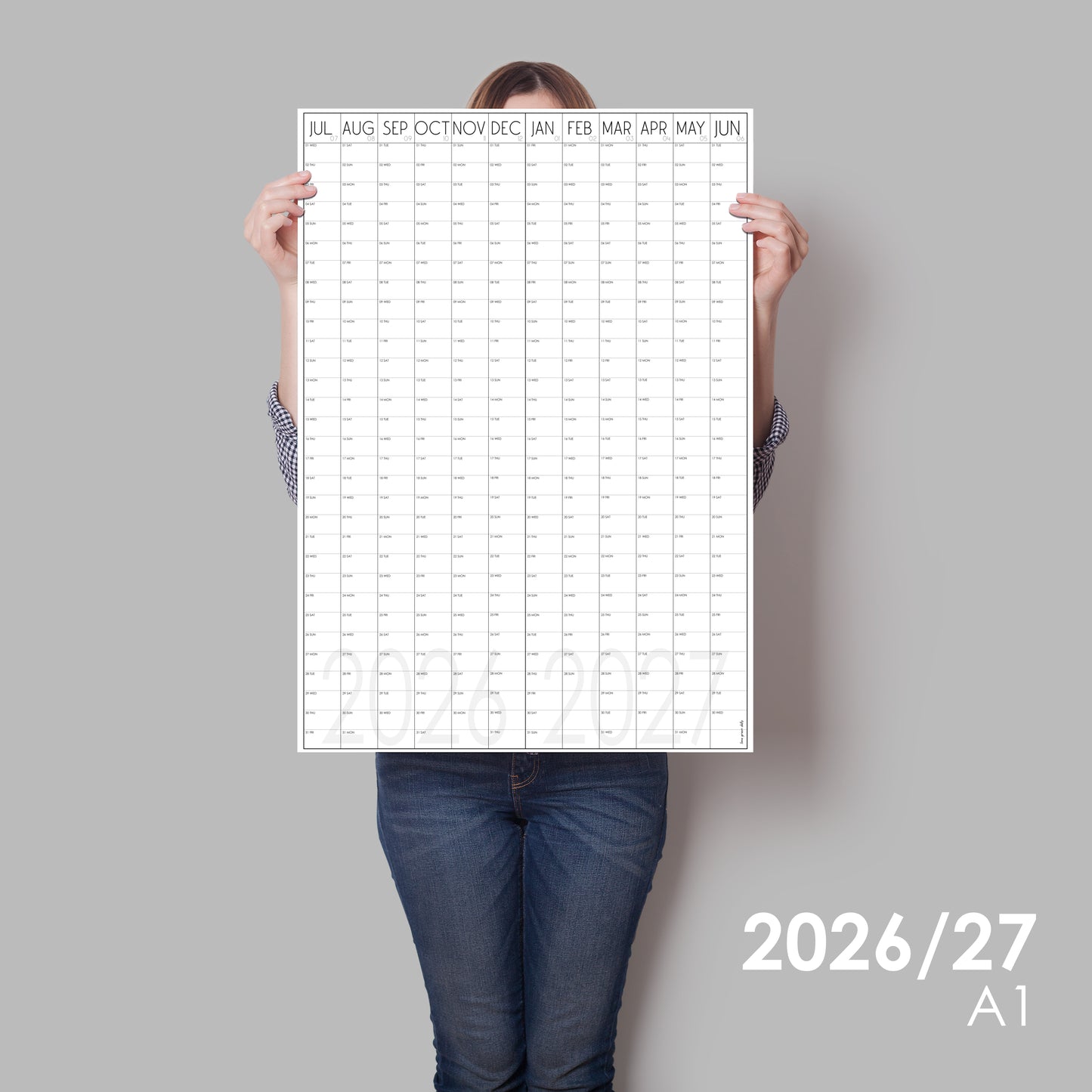 Giant Mid-year Wall Planner 2026 to 2027 | A0 & A1