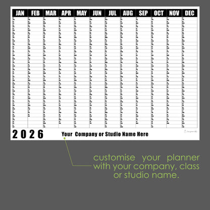 Giant Monochrome Wall Planner 2026, A0/A1