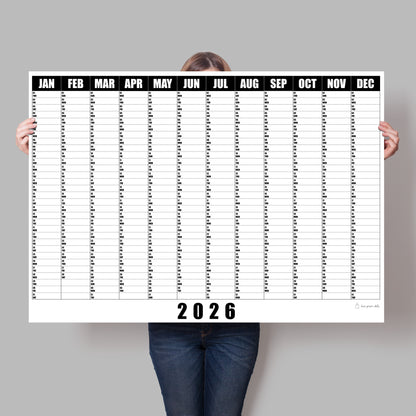 Giant Monochrome Wall Planner 2026, A0/A1