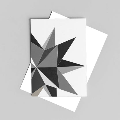 Monochrome Star Greeting Card, Abstract Christmas card