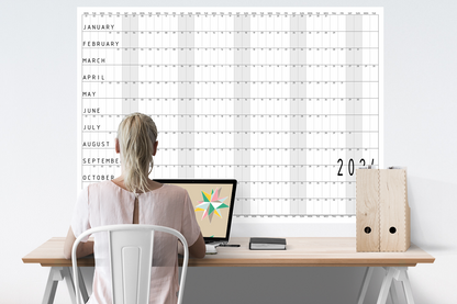 2024 Wall Planner, A0 Calendar, Robots