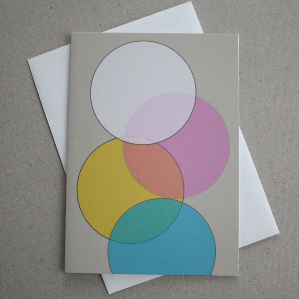 Pastel Circles Greeting Card, Blank A6 Greeting Card