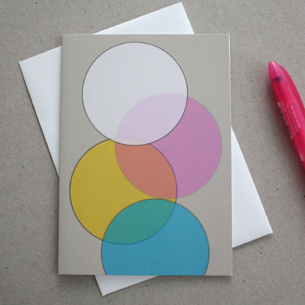 Pastel Circles Greeting Card, Blank A6 Greeting Card