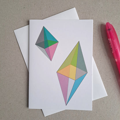 Pastel Diamond Greeting Card, Blank Greeting Card