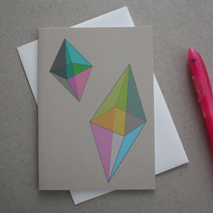 Pastel Diamond in Taupe, Blank greeting card