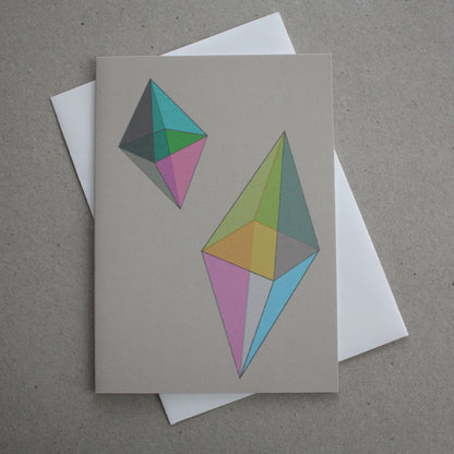 Pastel Diamond in Taupe, Blank greeting card