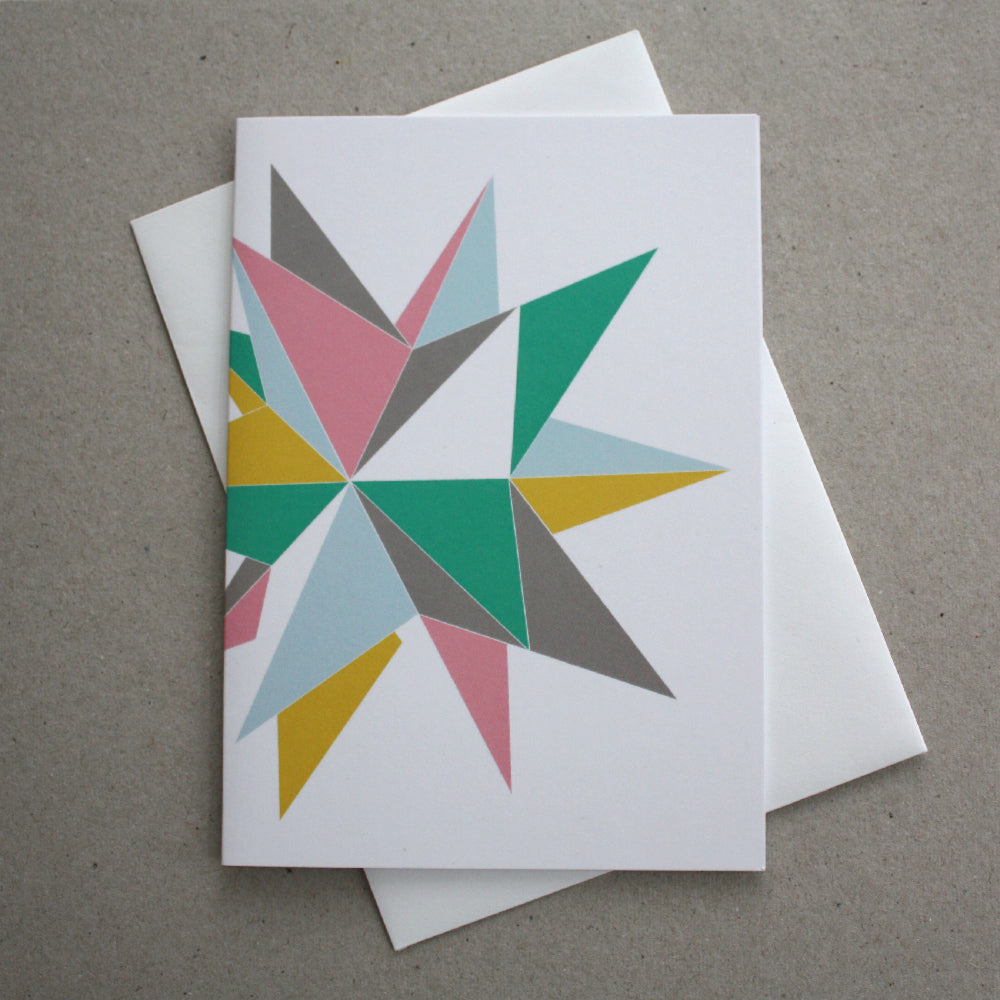 Pastel Star Card, Blank Greeting Card