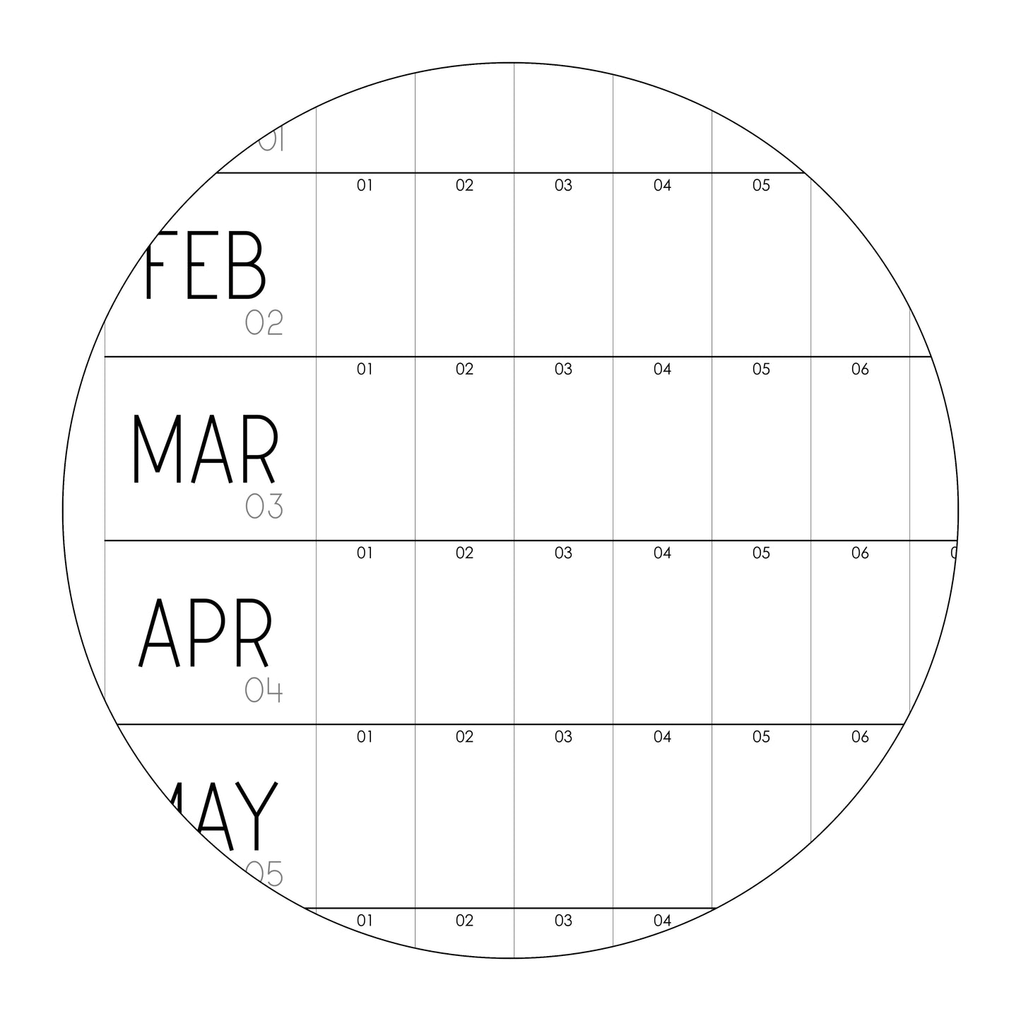 Any Year Calendar, Blank Paper Wall Planner