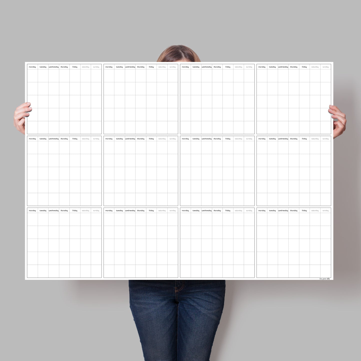 Blank Year Wall Planner A0- Start Any Time