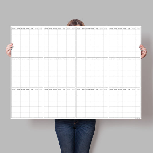 Blank Year Wall Planner A0- Start Any Time