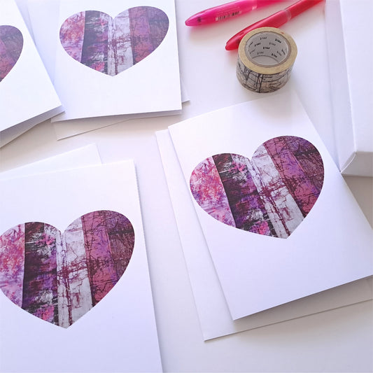 Pink Heart Greeting Cards | Pack of 6 | SAMPLE SALE