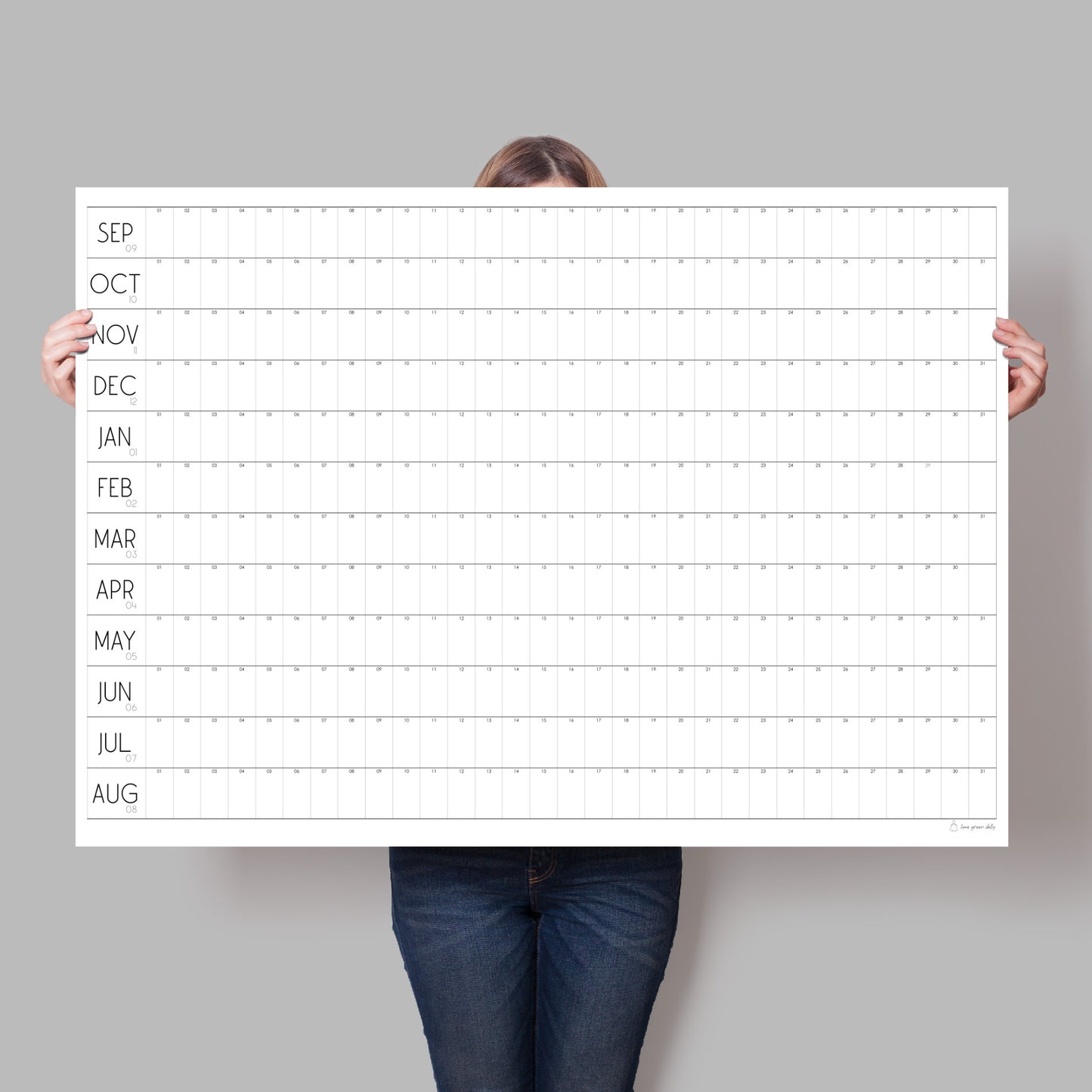 Laminated Perpetual Wall Planner, Dry Wipe Calendar, A0 and A1