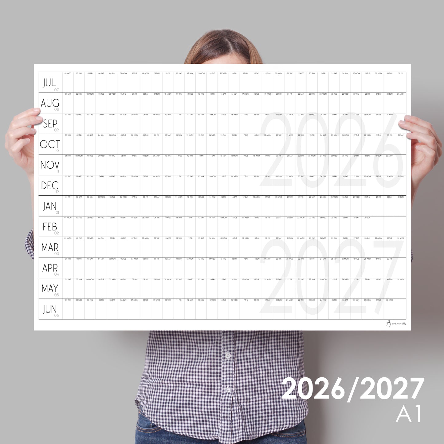 Extra Large Mid Year Planner 2026/2027, A0/A1 Paper