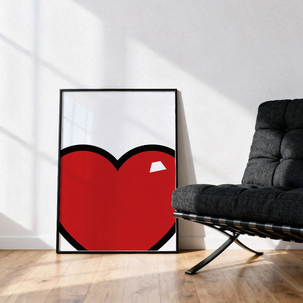 Juicy Heart Print, Giclée Art Print, Pop Art Inspired Wall Art, Unframed